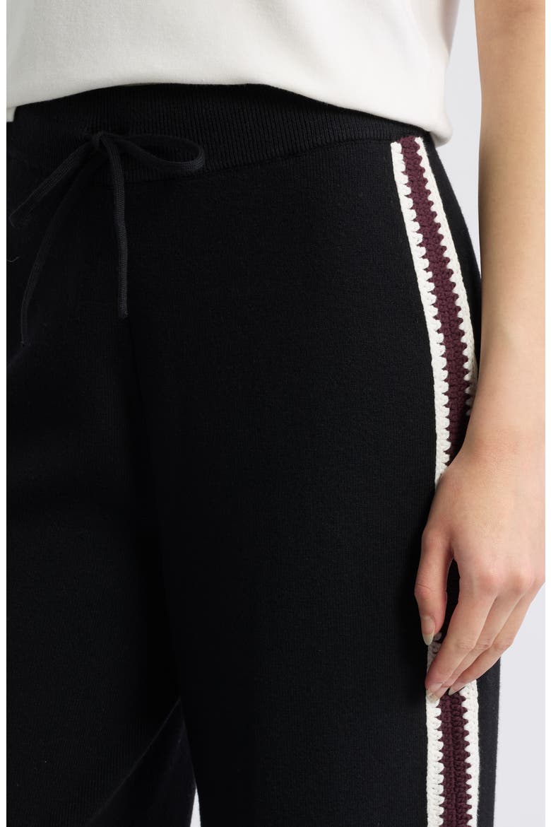 Tucker Knit Track Pants, Alternate, color, BLACK MERLOT STRIPE