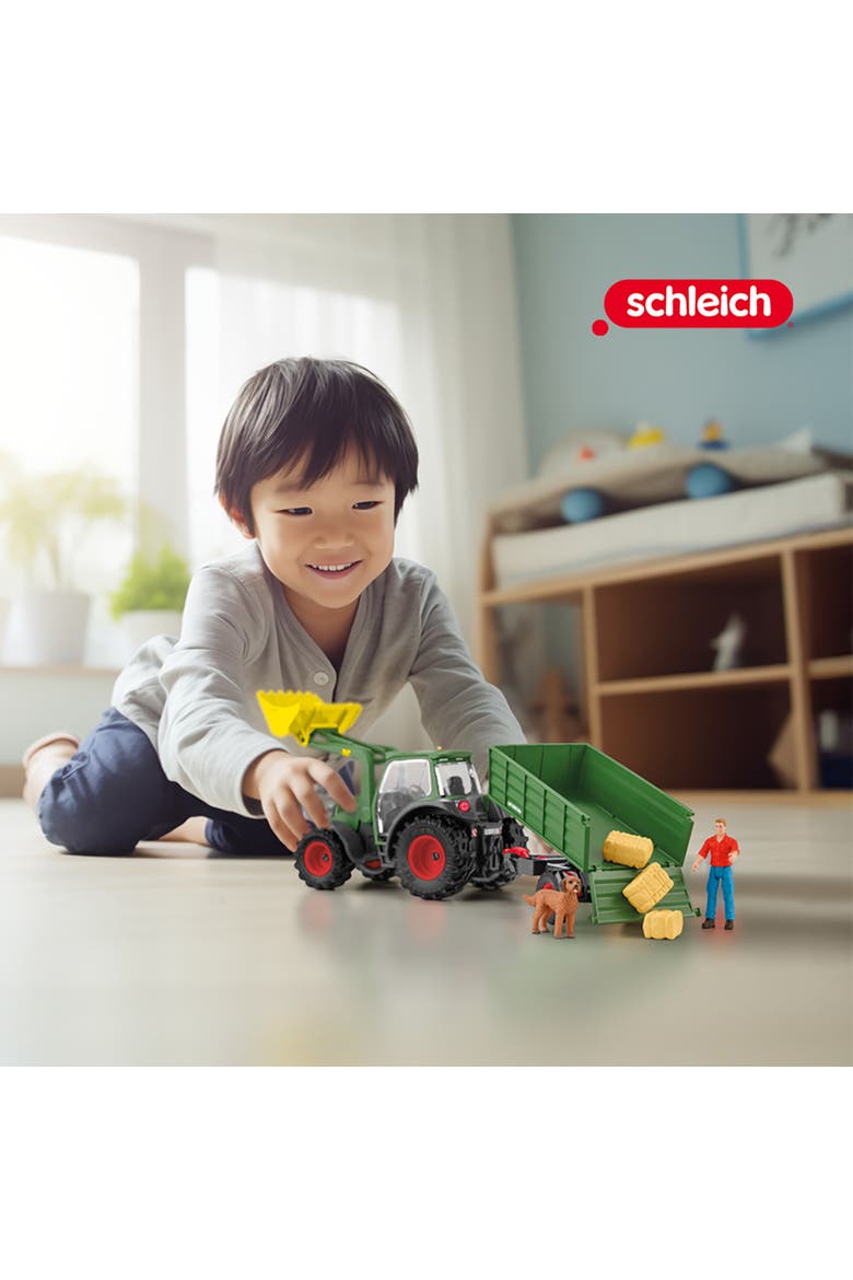 Tractor With Trailer, Farm Work Figurine Playset, Alternate, color, Multicolored