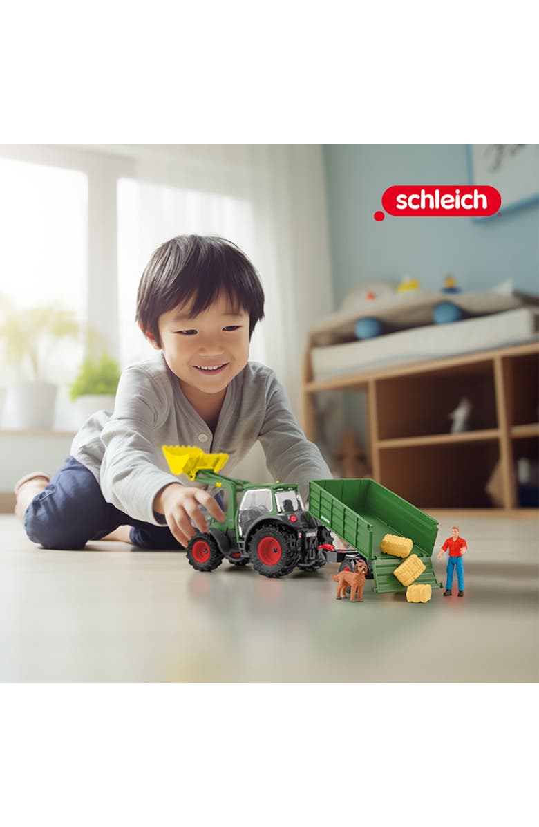 Schleich Tractor With Trailer, Farm Work Figurine Playset, Alternate, color, Multicolored