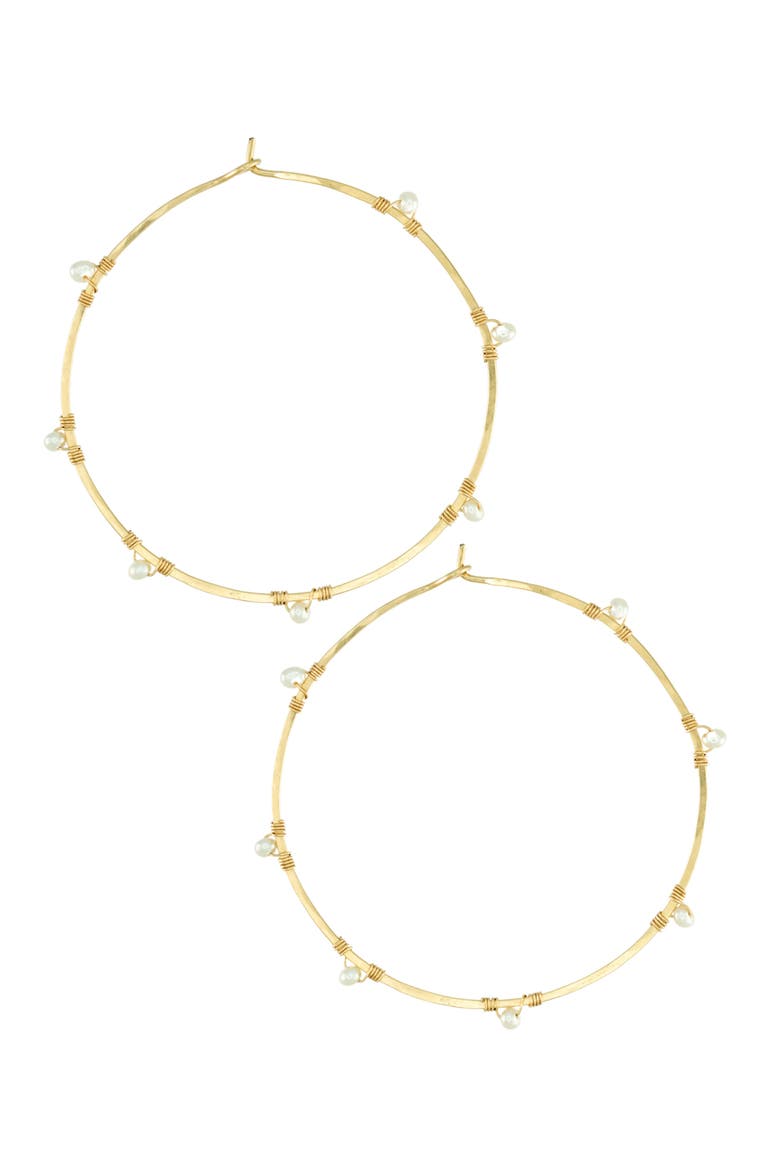 Selia Hoops, Main, color, 14K Gold Filled / Pearl