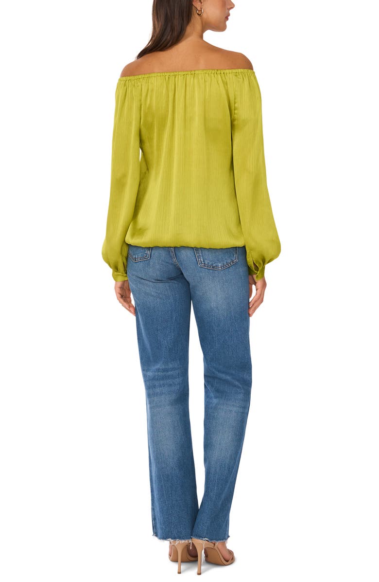 Vince Camuto Textured Satin Long Sleeve Top, Alternate, color, 