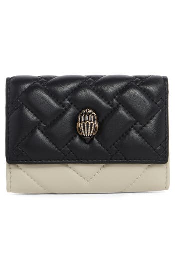 Kurt Geiger London Quilted Leather Flap Wallet In Black