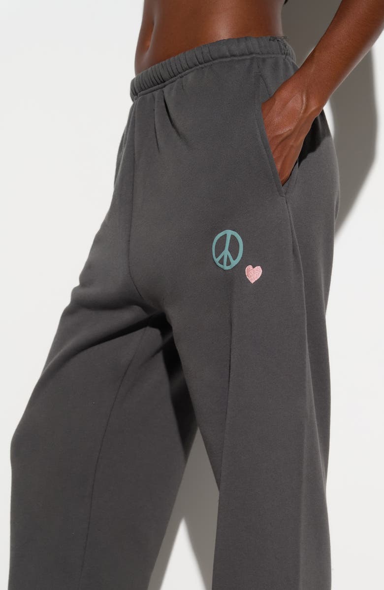 Spiritual Gangster Good Vibes Sol Cotton Blend Sweatpants, Alternate, color, Ash