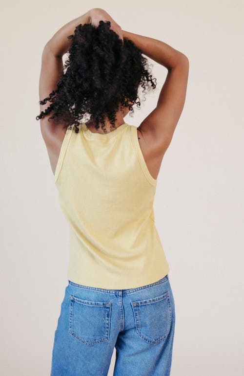 Poplinen Charlie Ribbed Tank In Yellow