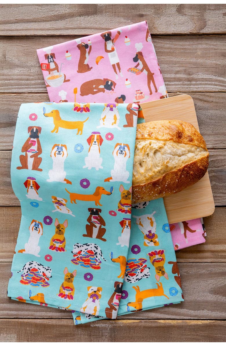 Puppington Dog Kitchen Towels - Pastry Pups, Alternate, color, Pastry Pups