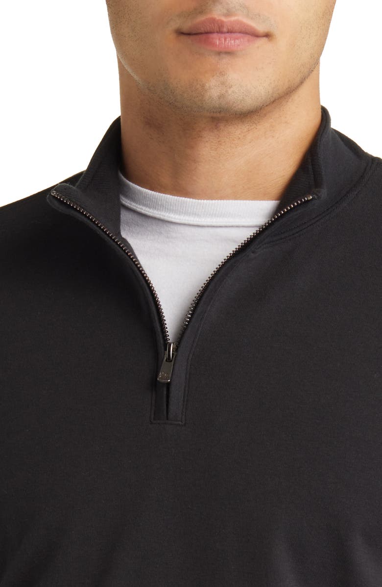 The Normal Brand Puremeso Weekend Quarter Zip Top, Alternate, color, Black
