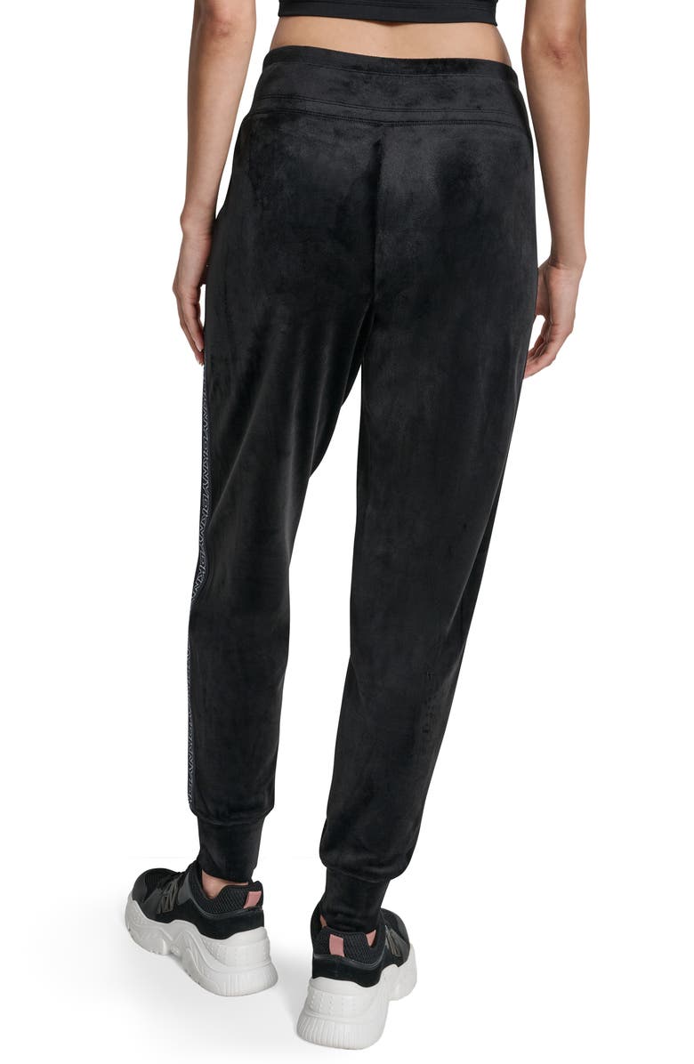 DKNY Mid Rise Slim Fit Joggers, Alternate, color, Black/ Silver