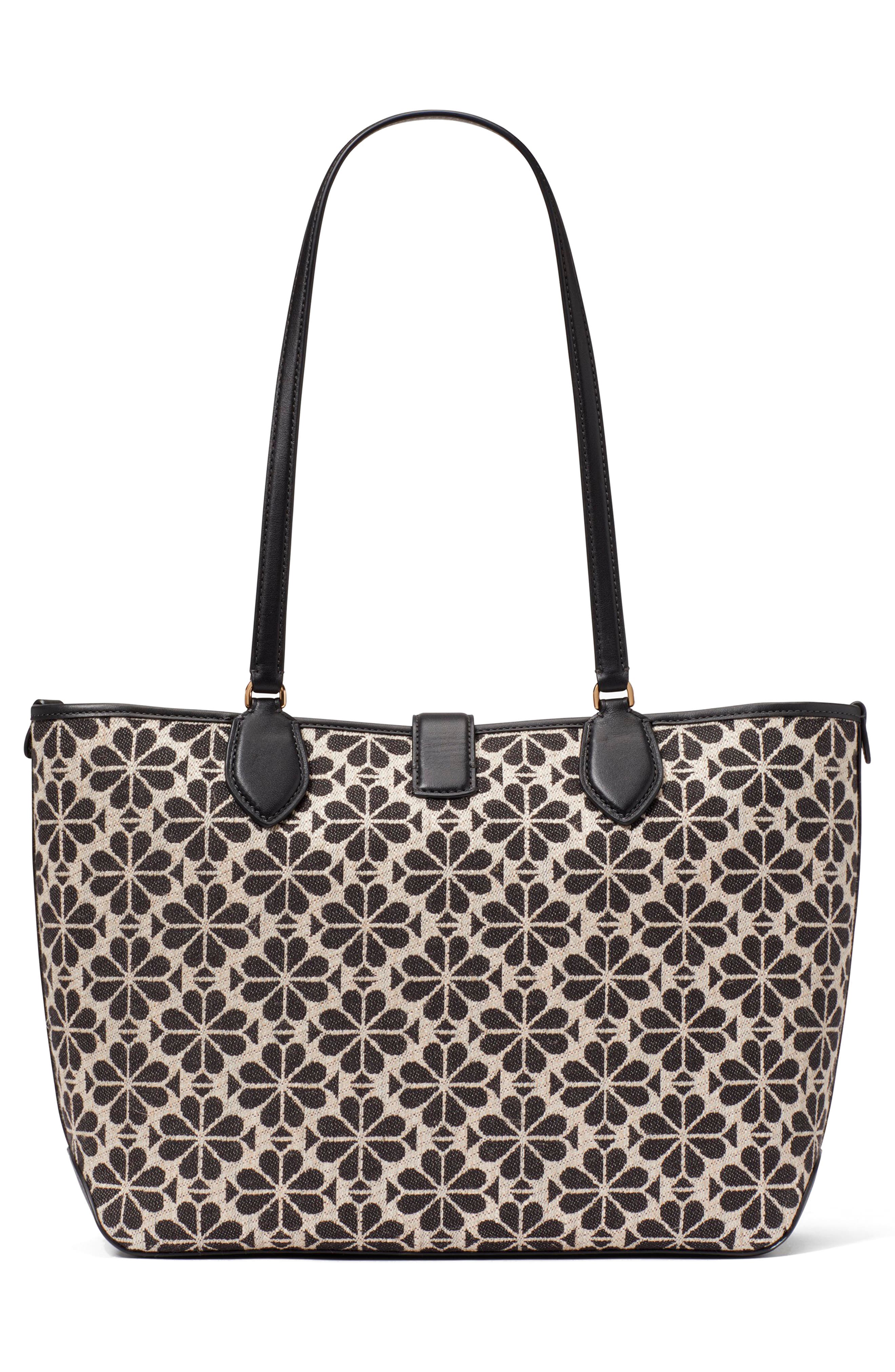 spade flower jacquard tote, Alternate, color, SAND MULTI