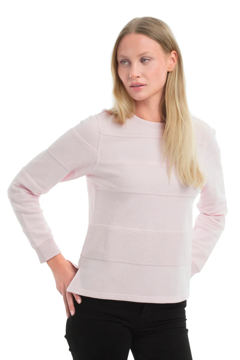 Striped Sweatshirt, Alternate, color, Pinkaboo