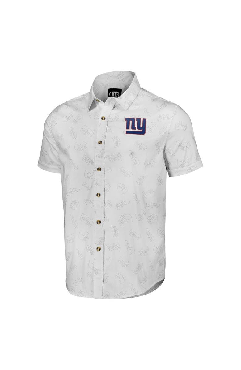 NFL X DARIUS RUCKER Men's NFL x Darius Rucker Collection by Fanatics White New York Giants Woven Short Sleeve Button Up Shirt, Alternate, color, 
