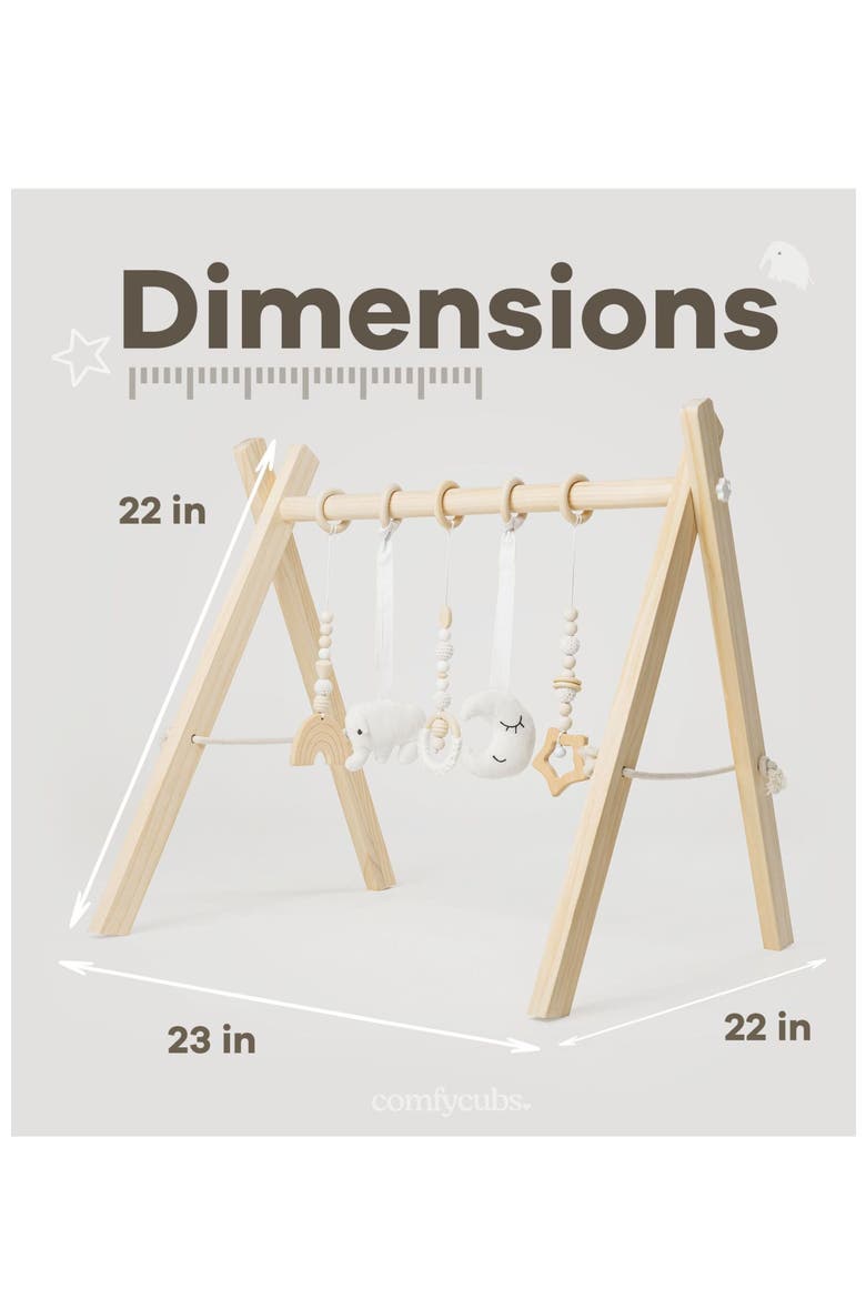 Wooden Baby Play Gym Set, Alternate, color, Natural Wood