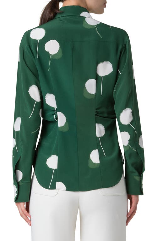 AKRIS AKRIS DANDELION PRINT SILK CREPE BUTTON-UP SHIRT