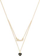 COACH Logo Heart Pendant Layered Necklace