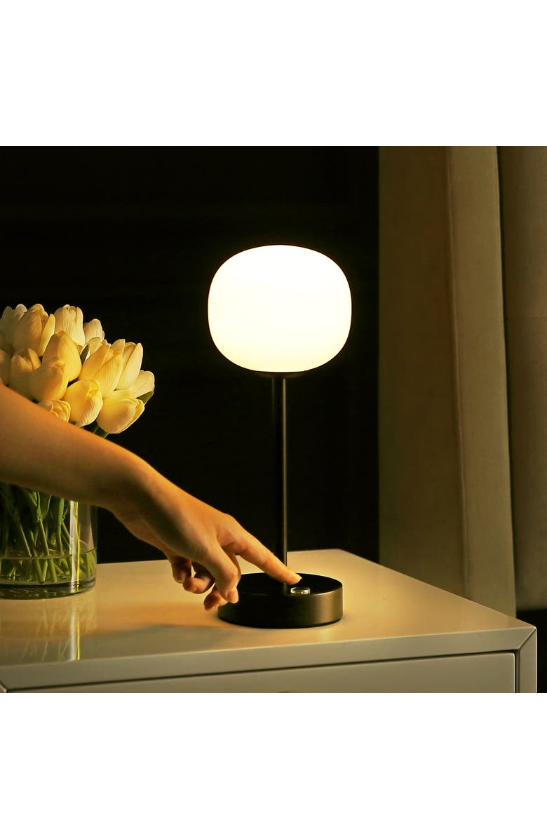 JONATHAN Y Natalia Modern Farmhouse Iron Rechargeable Integrated Portable LED Table Lamp, Alternate, color, Oil Rubbed Bronze