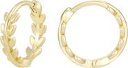 Adornia Leaf Huggie Hoop Earrings