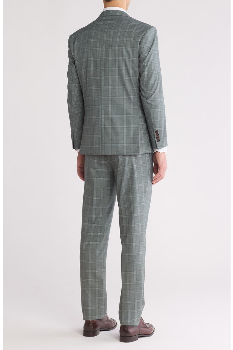 Slim Fit 3-Piece Plaid Suit, Alternate, color, GREEN