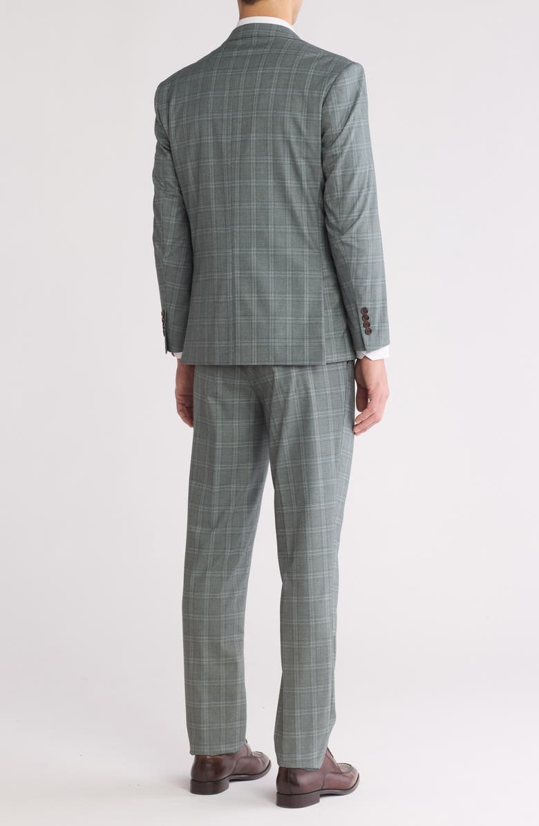 Gino Vitale Slim Fit 3-Piece Plaid Suit, Alternate, color, Green