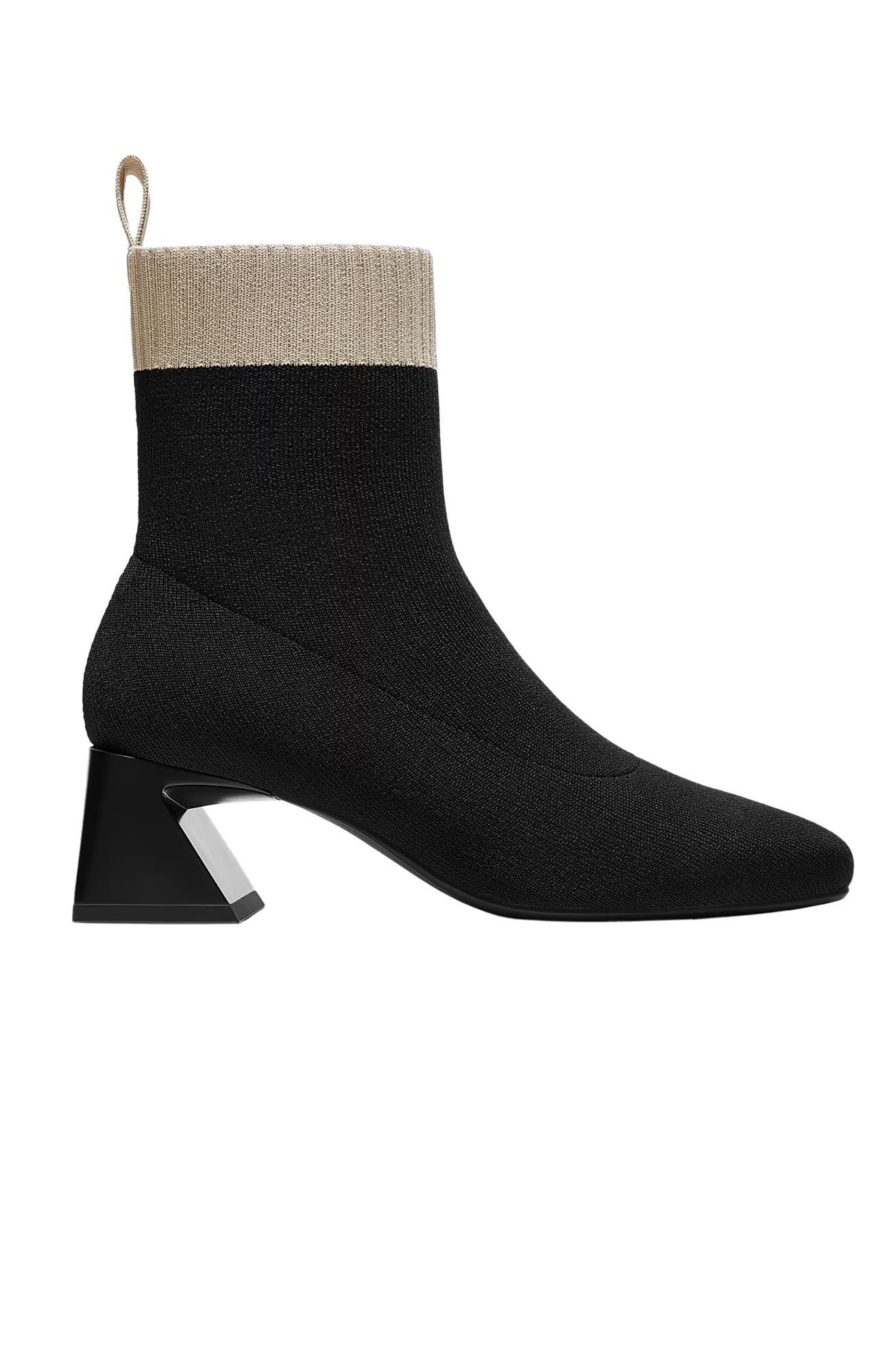 Regina Pro Square-Toe Water-Repellent Heeled Boots, Alternate, color, Black Cream