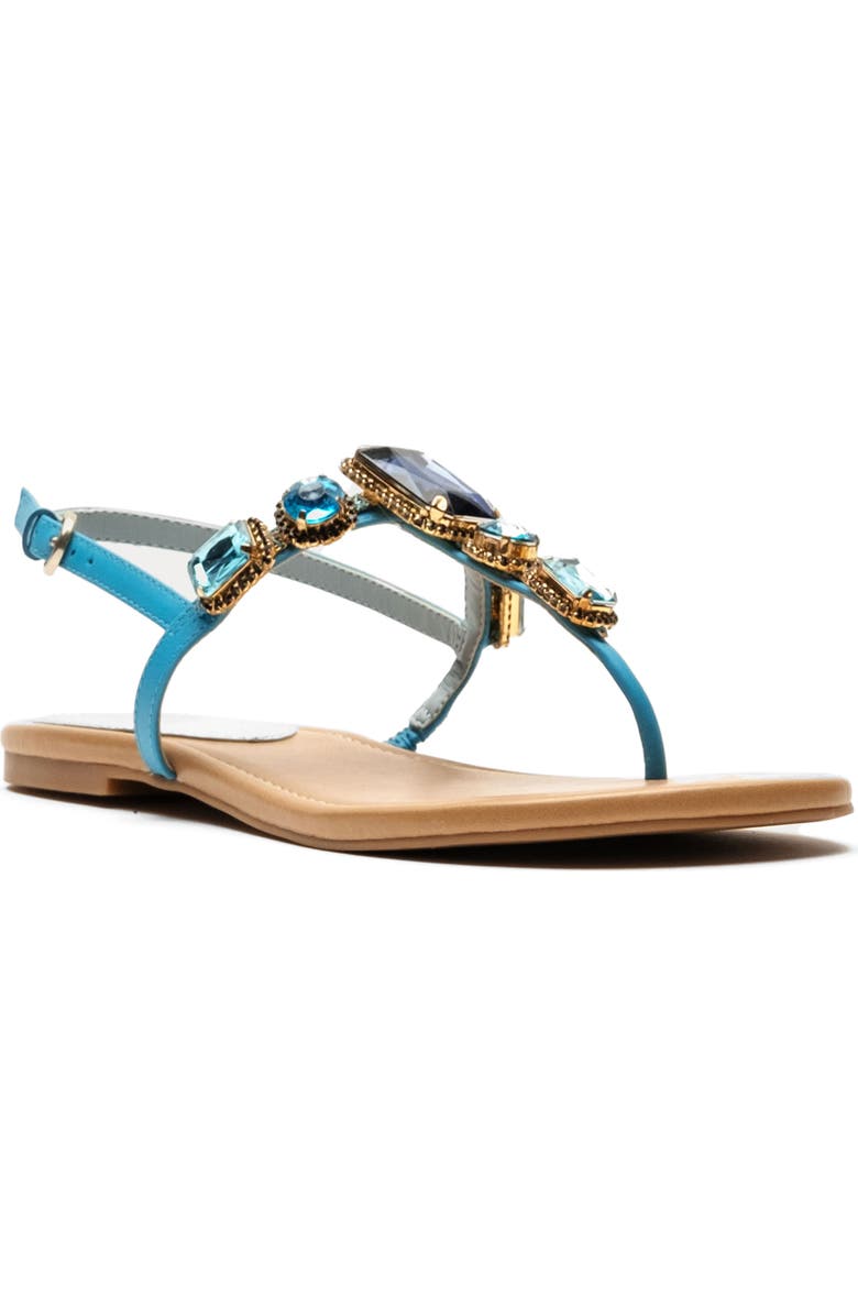 Frances Valentine Tillie Stone Thong Sandal, Main, color, Blue