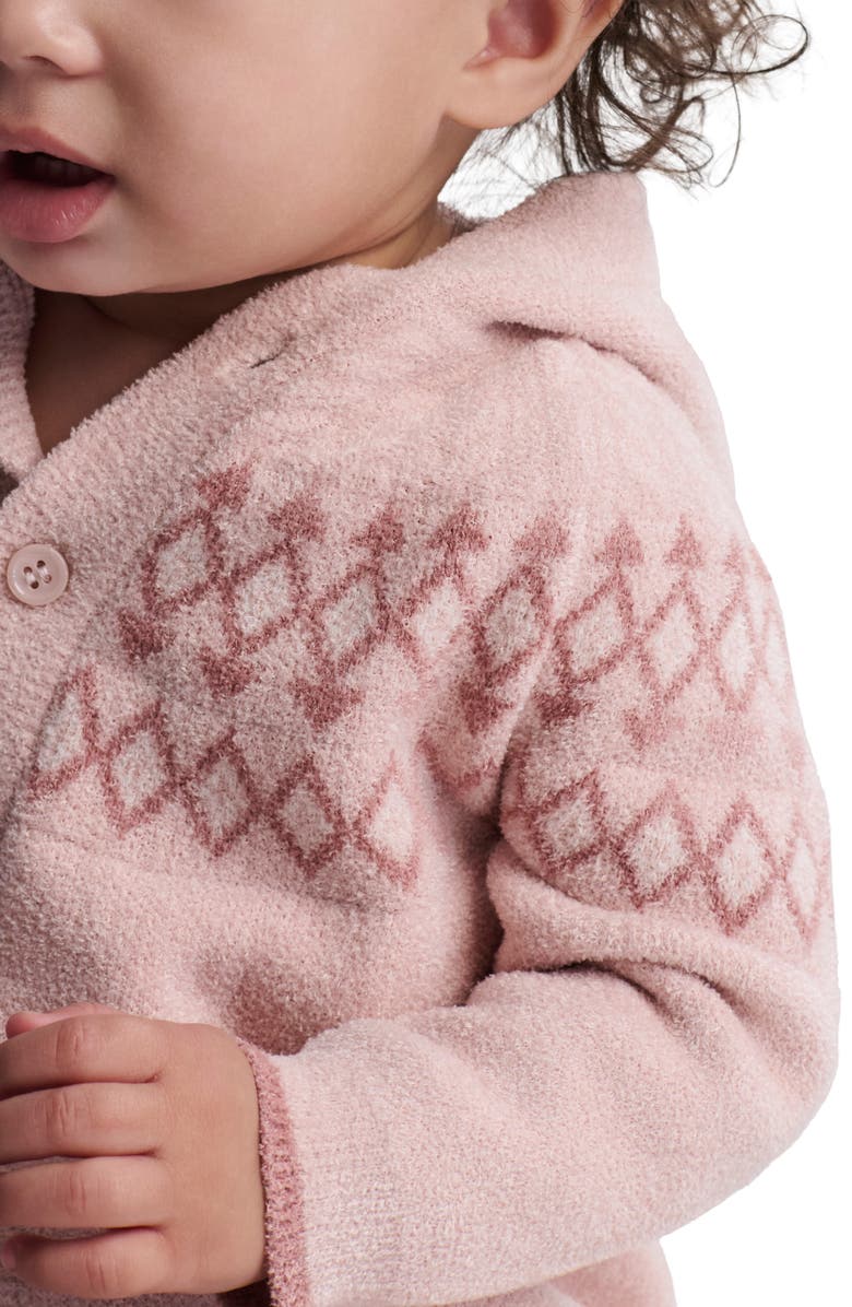 Barefoot Dreams<sup>®</sup> CozyChic<sup>™</sup> Ultra Lite<sup>®</sup> Fair Isle Hooded Romper, Alternate, color, Dusty Rose Multi