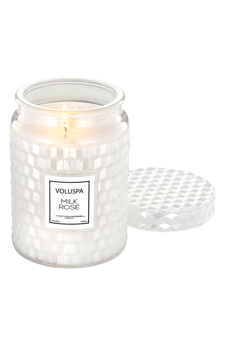 Voluspa Milk Rose Large Jar Candle, Alternate, color,