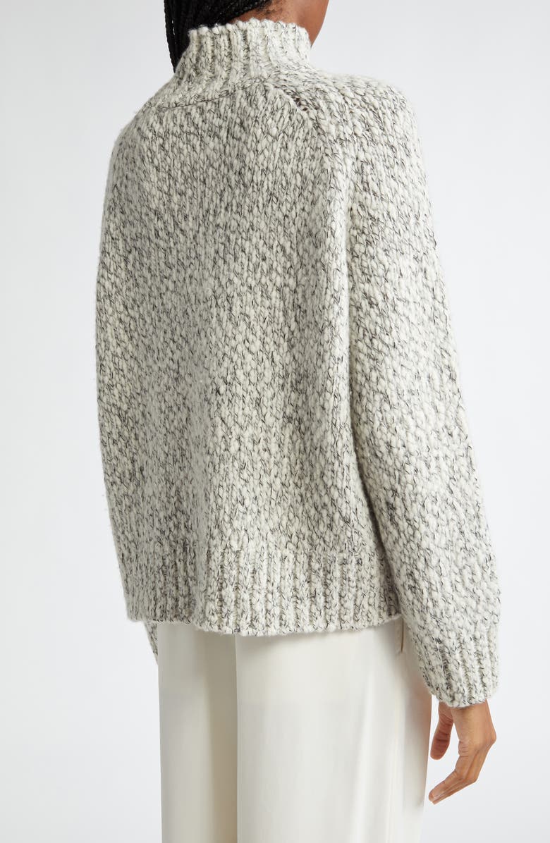 Vince Tonal Marl Wool Blend Mock Neck Sweater, Alternate, color, Off White/ Black