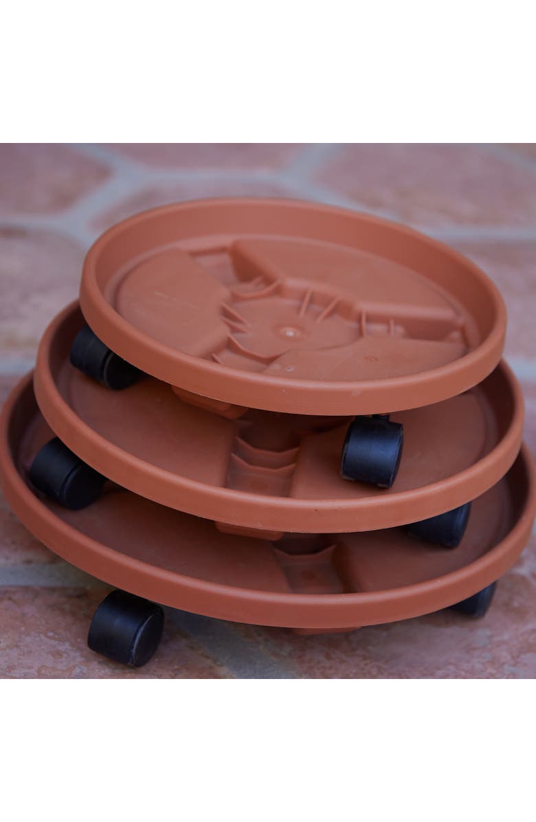 Bloem Fiskars 95124C Round Plant Caddy For 16Inch To 20Inch Planters Clay, Alternate, color, Brown