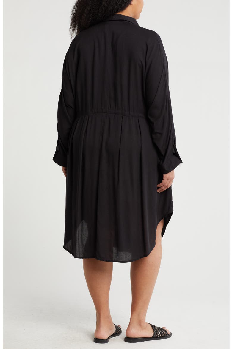 Long Sleeve Shirtdress, Alternate, color, BLACK