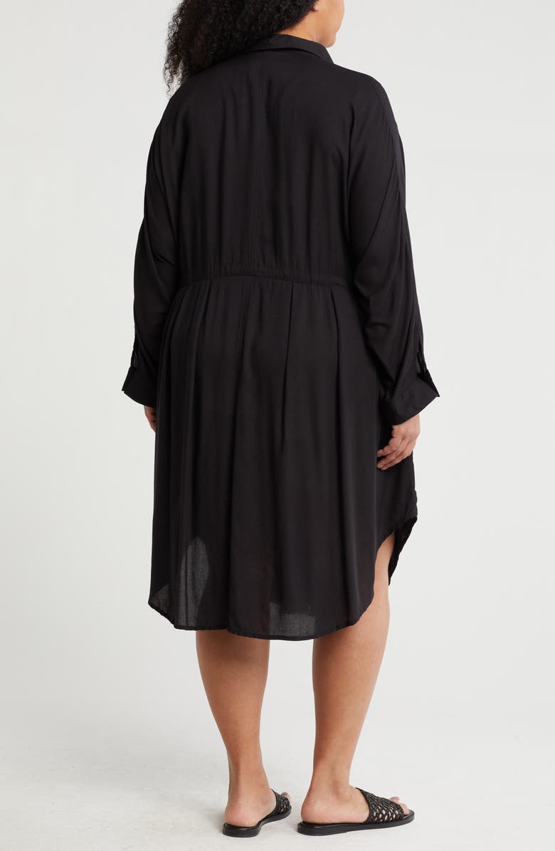BOHO ME Long Sleeve Shirtdress, Alternate, color, Black