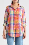 Desigual Oversize Plaid Button-Up Shirt