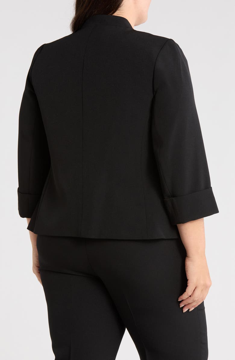 KASPER Stretch Crepe Jacket, Alternate, color, Black