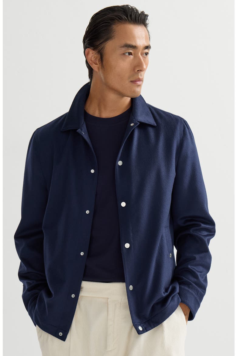 Lightweight cashmere flannel outerwear jacket, Alternate, color, Royale Blue