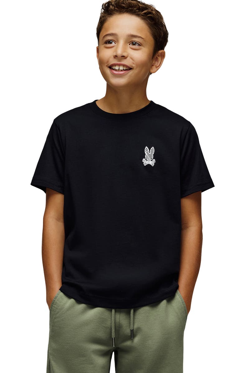 Psycho Bunny Kids' Reeves Pima Cotton Graphic T-Shirt, Alternate, color, Black