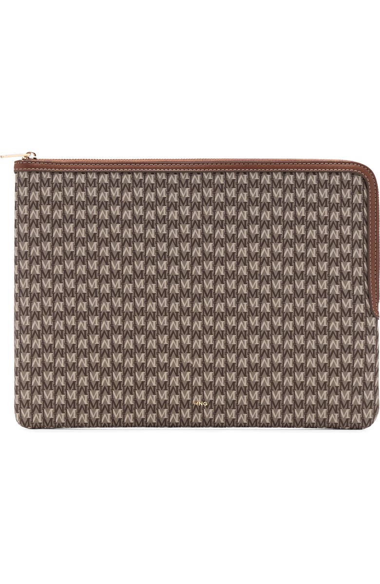 MANGO Logo Laptop Case, Main, color, Leather