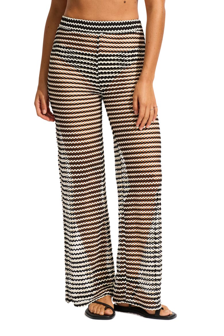 Mesh Effect Cover-Up Pants, Main, color, BLACK