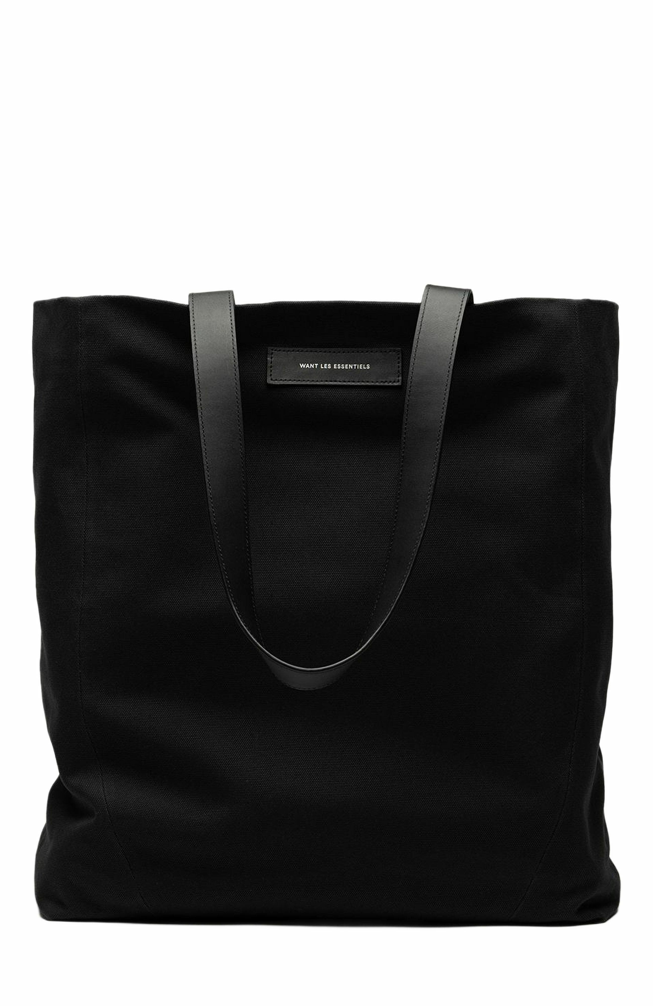 Want Les Essentiels Kenora Organic Cotton Canvas Tote, Main, color, Black