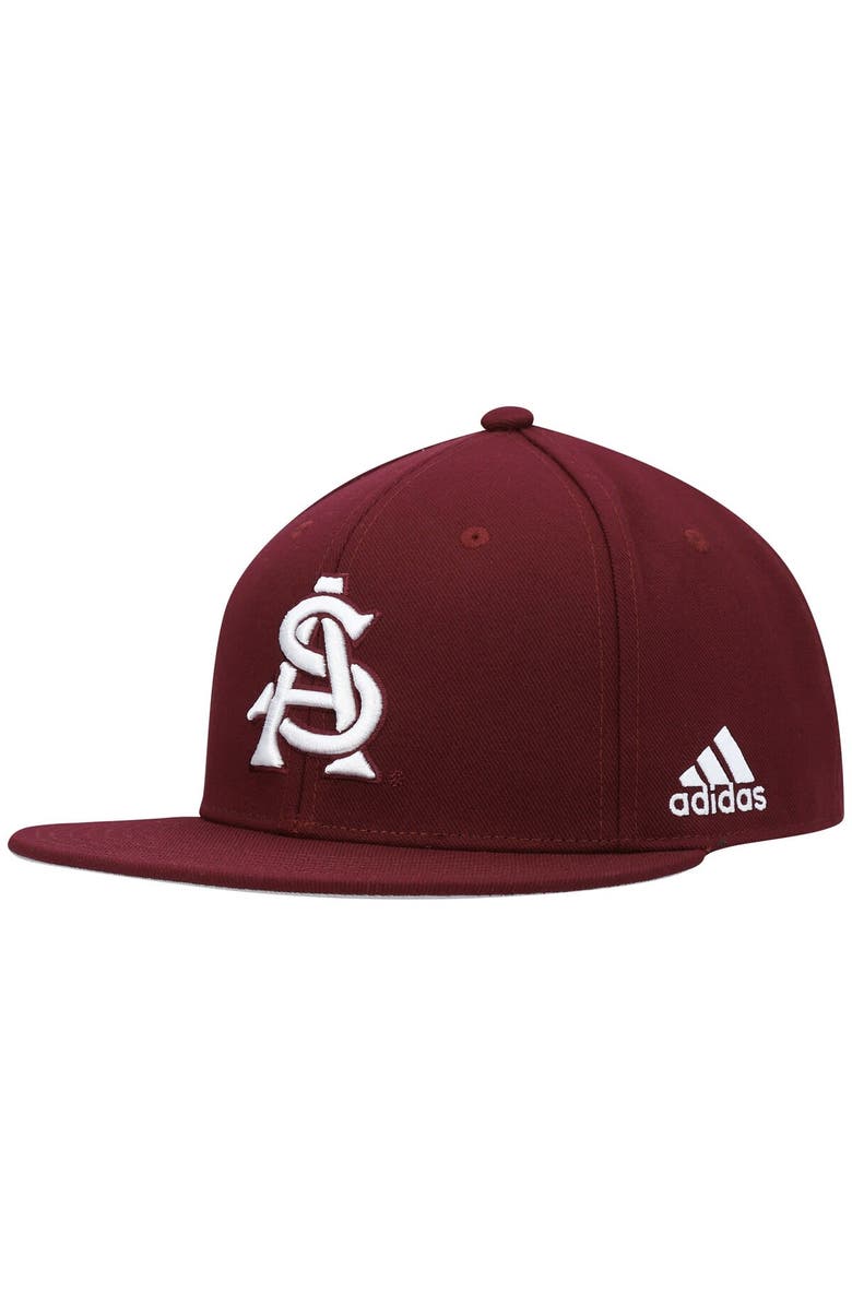 adidas Men's adidas Maroon Arizona State Sun Devils On-Field Baseball Fitted Hat, Main, color, 