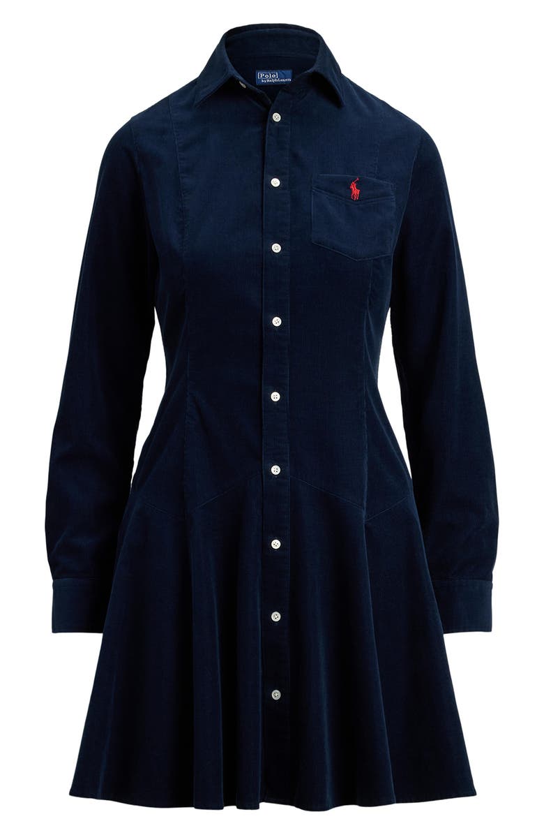 Polo Ralph Lauren Long Sleeve Corduroy Shirtdress, Alternate, color,