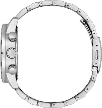 Eco Drive Chronograph Stainless Steel Bracelet Watch, 43mm