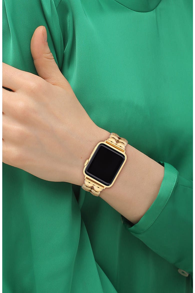Stainless Steel 20mm Apple Watch® Bracelet Watchband, Alternate, color, GOLD