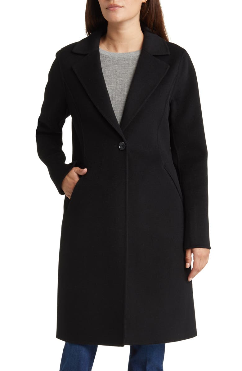 MICHAEL Michael Kors Notched Collar Longline Wool Blend Coat, Alternate, color, 