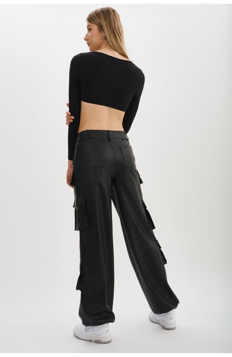 LAMARQUE Bobbi | Faux Leather Cargo Pants, Alternate, color, Black
