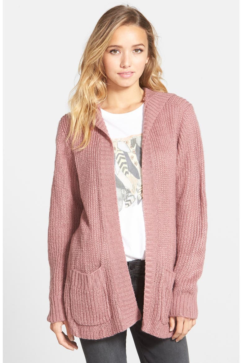 'Laurel' Hooded Cardigan, Main, color, DUSTY PINK