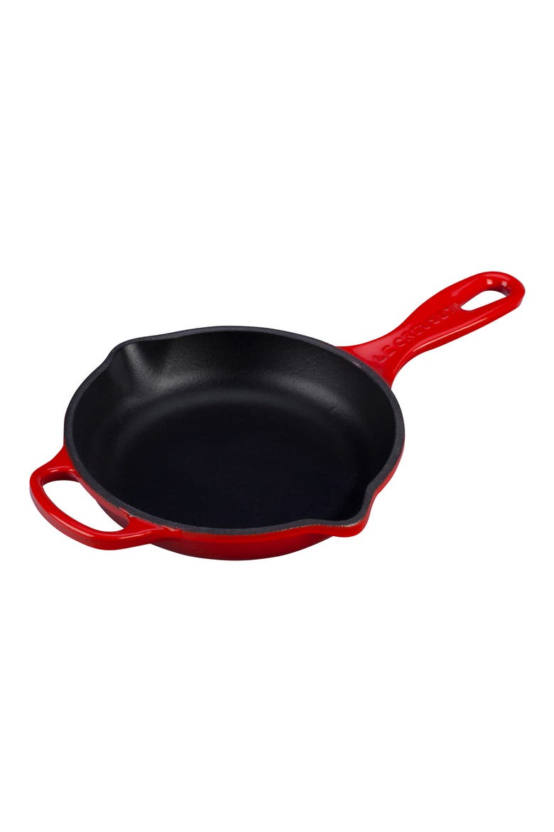 Signature Handle 6.3-Inch Enamel Cast Iron Skillet, Main, color, CERISE