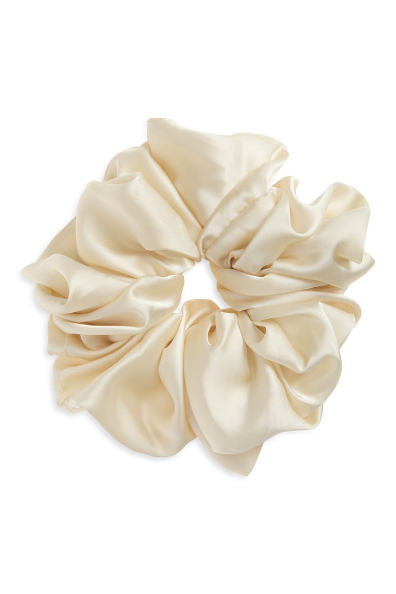 Puffy Hair Scrunchie, Main, color, IVORY