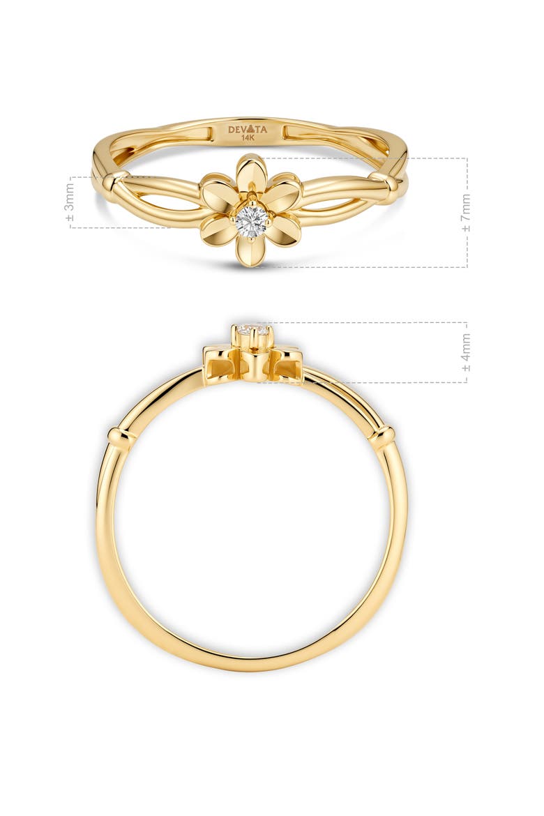 Daisy Flower Ring in 14K Gold, Alternate, color, Yellow Gold