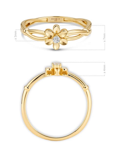 Devata Daisy Flower Ring In Gold
