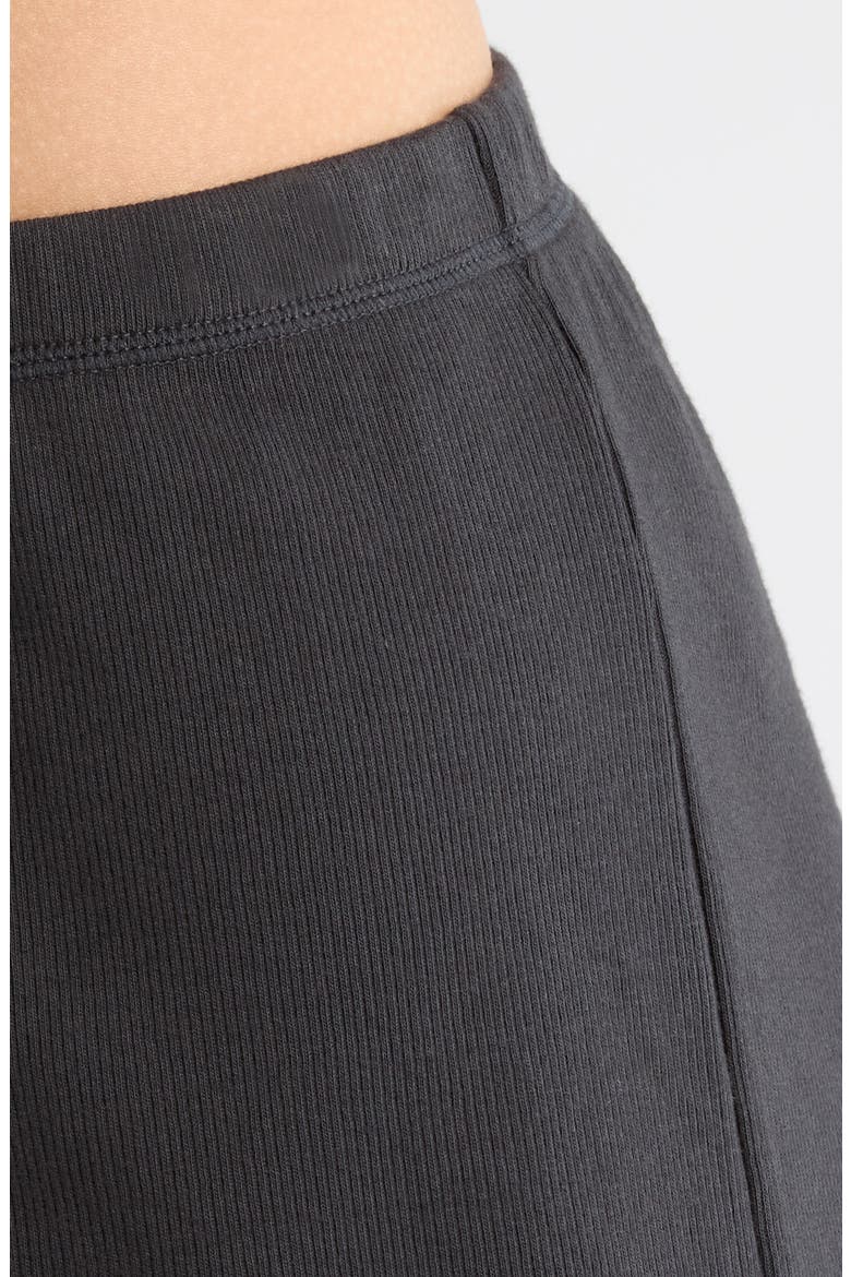 Stretch Cotton Rib Loose Shorts, Alternate, color, SOOT