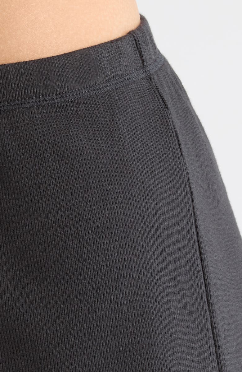 SKIMS Stretch Cotton Rib Loose Shorts, Alternate, color, Soot