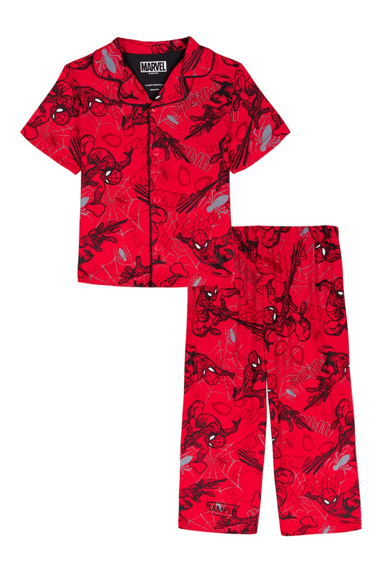 Kids' Spider-Man Coat Long Pajamas, Main, color, RED